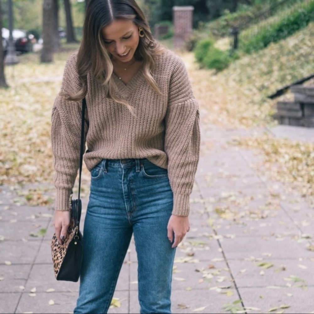 Madewell Pleat Sleeve Sweater